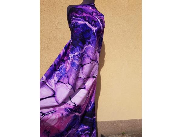 Bombažni jersey,digitalni, abstrakt- svetlo vijola, prelivajoči marmor