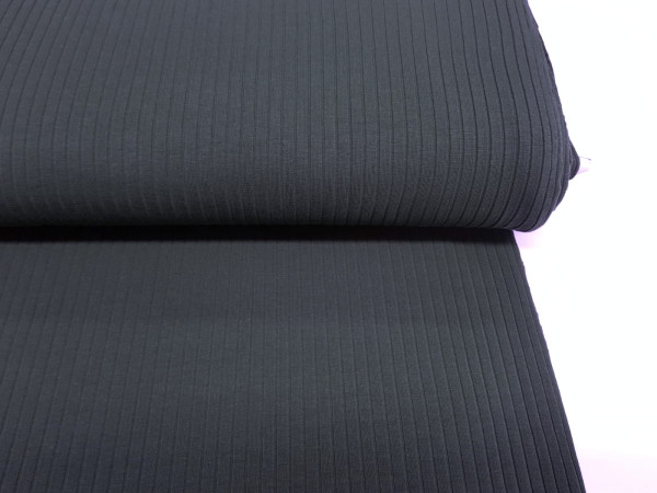 Bombažni rebrast jersey, rib jersey, širine 8mm- srednje modra