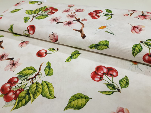 Dekor- lažji dekor, digitalni- češnje, češnjevi cvetovi, ZADNJI KOS