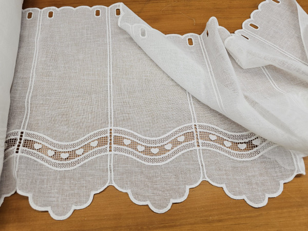 Zavesa 45 cm-srčki in bordura s srčki, ZADNJI KOS