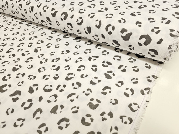 TETRA tkanina, dvoslojna- leopardove pike na beli off white osnovi