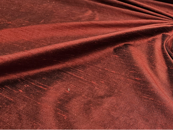 Svila, šantung, silk, dupion- bordo rdeča z vozljički