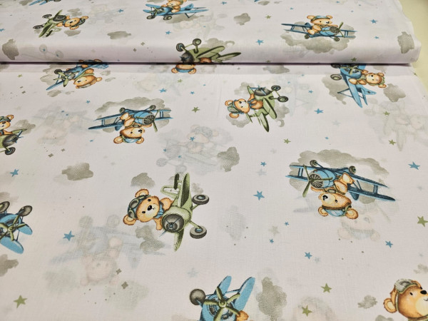 Bombažno platno- medvedek pilot