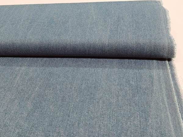 Jeans enobarvni, meliran, prožen - svetlo moder