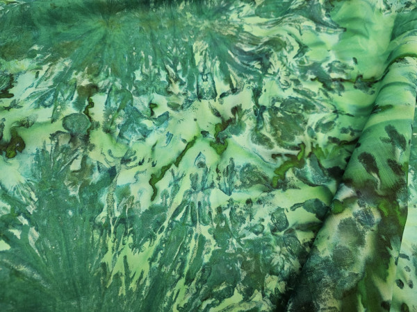 Bombaž, batik, poplin-  batik vzorec, zeleni odtenki