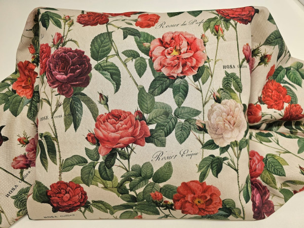 Dekor, lažji - večje vrtnice na natur osnovi