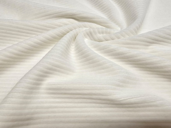 Jersey žamet, rebrasta pletenina- off white barva