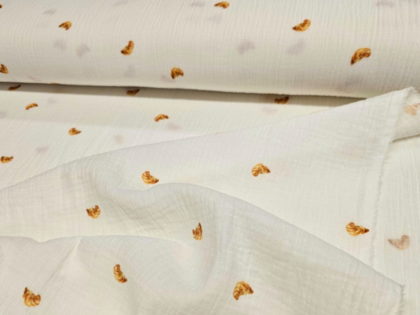 TETRA tkanina, dvoslojna- rogljički na off white beli osnovi