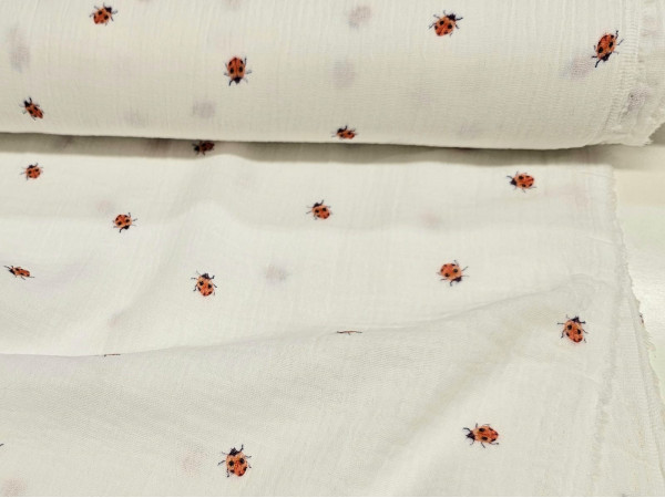 TETRA tkanina, dvoslojna- pikapolonice na off white beli osnovi, ZADNJI KOS