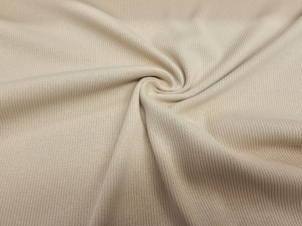 Bombažni rebrast jersey, rib jersey- svetla bež