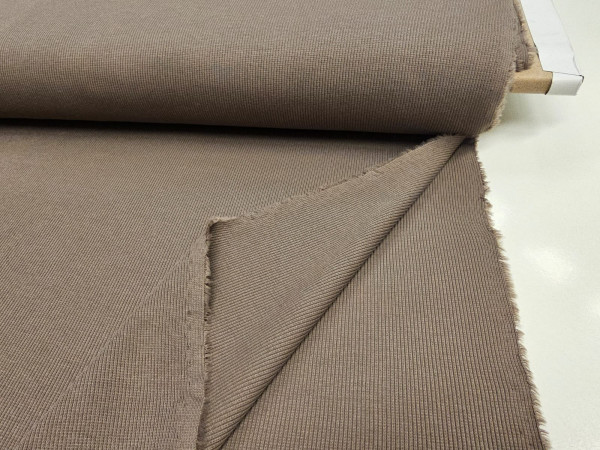 Bombažni rebrast jersey, rib jersey- rjavkasto toupe barva, ZADNJI KOS