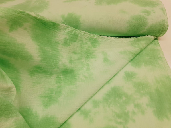 TETRA tkanina, dvoslojna- potisk batik, prelivajoče zelene barve, ZADNJI KOS