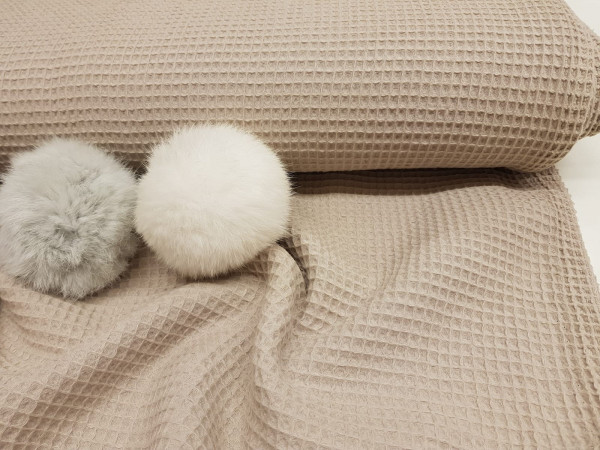 Vafel,bombažni,pike- zelo lepa topla peščeno bež