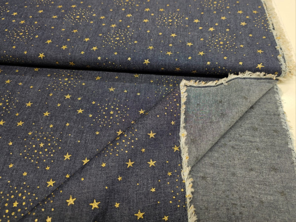 Jeans moder, tanjši- modre barve z zlatimi zvezdicami