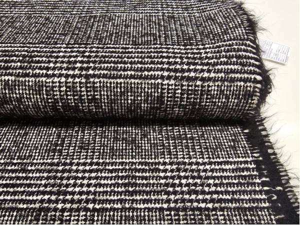 Volna, mešanica, principe di galles, UNIKAT- črno bel
