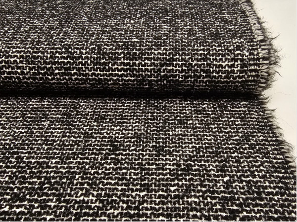 Tvid, tweed, volna, mešanica volne, UNIKAT- črno bel tvid