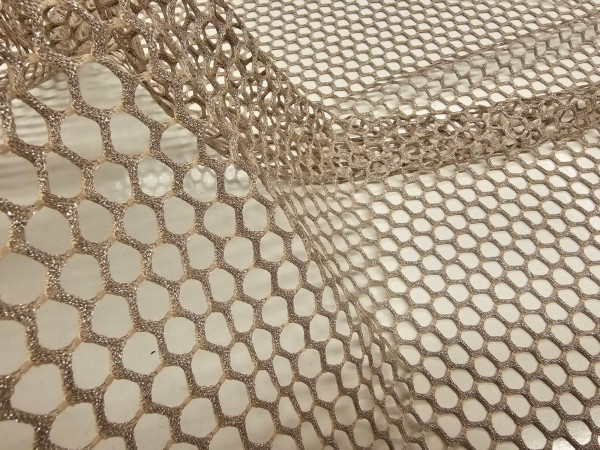 Čipke, črna mreža-kožno bež čipka s srebrno nitko
