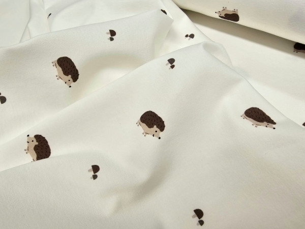 Otroški jersey- ježki in gobice na off white osnovi