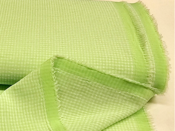 Bombažno platno, mešanica, poplin -neon zeleno bel karo