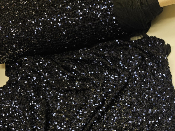 Čipke,čipka, luske, bleščice- temno modra barva