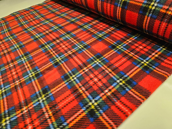 Termovelur, superior kvalitete- rdeč karo vzorec