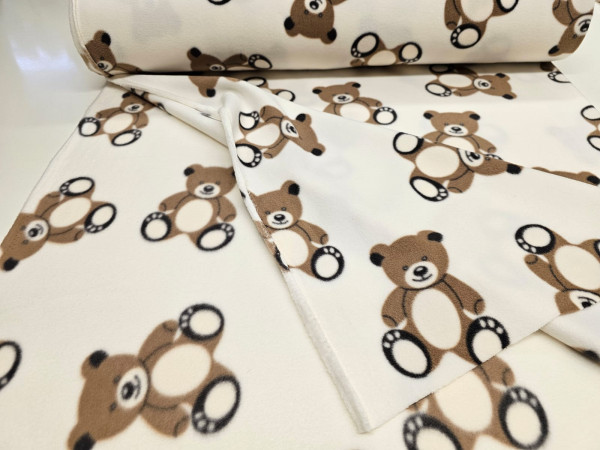 Termovelur, superior kvalitete- večji medvedki na svetli smetana osnovi