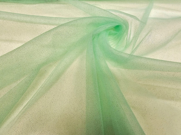 Mrežica, til, mreža, bleščice- srebrne bleščice zeleni mint osnovi