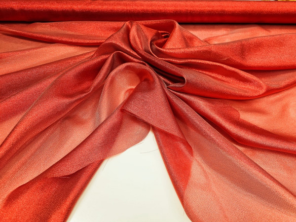 Organza z lamejem- rdeča barva