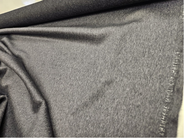 Velur za plašč s kašmirjem- srednje siv melange, ZADNJI KOS