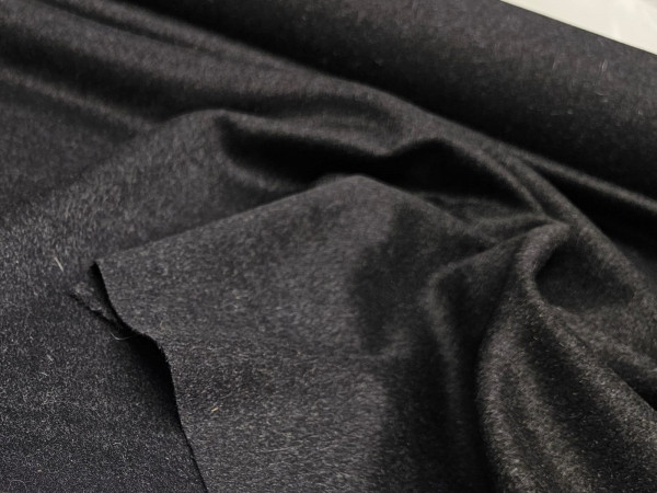 Velur za plašč s kašmirjem-temno grafitno siva, 100% KAŠMIR