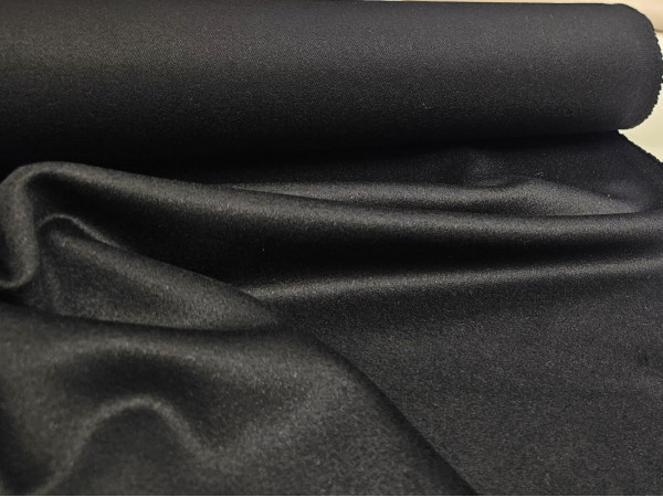 Velur za plašč, volna angora in casgora- črna barva