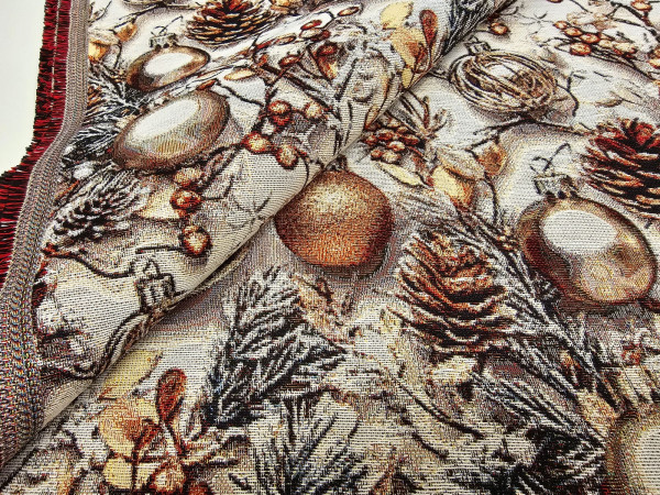 Dekor,gobelin božični - božični motiv z lurex nitko, širina 280cm