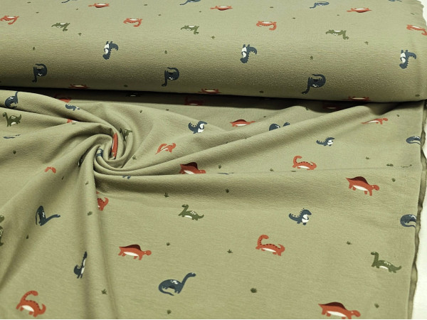 Otroški jersey- dinozavri na salvija zeleni osnovi