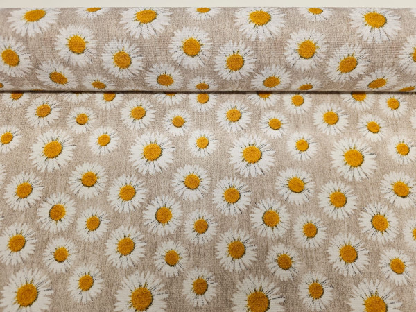 Dekor, lažji - marjetice z oker, na natur osnovi