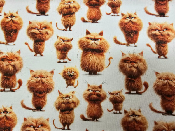 Bombažni prevešanka- garfild na off white osnovi