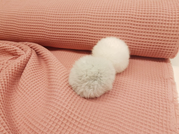 Vafel,bombažni,pike-svetla losos barva