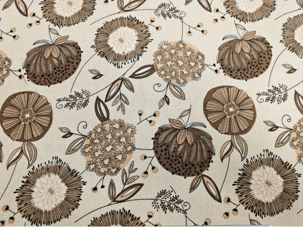 Dekor, lažji - rjave rože na natur osnovi