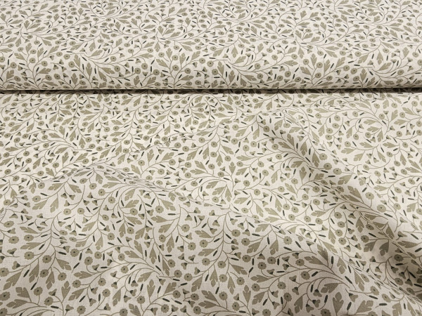 Bombažno platno, poplin- rožice na beli osnovi