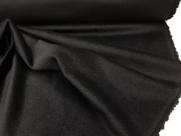 Woolen velour with cashmere-black
