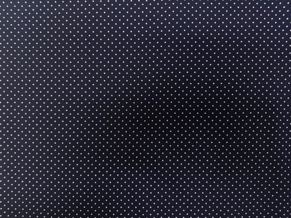 Bombažno platno-poplin pike, male bele pikice 2mm na temno modri podlagi