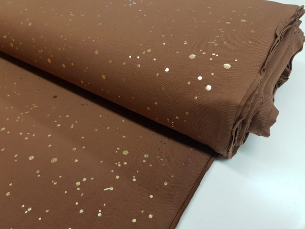 Bombažni jersey- foil pikice na rjavkasti osnovi
