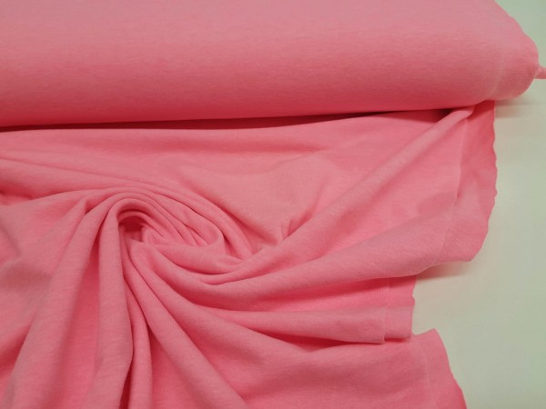 Jersey, bombažni- fluo jersey, rahlo melange pink fluo